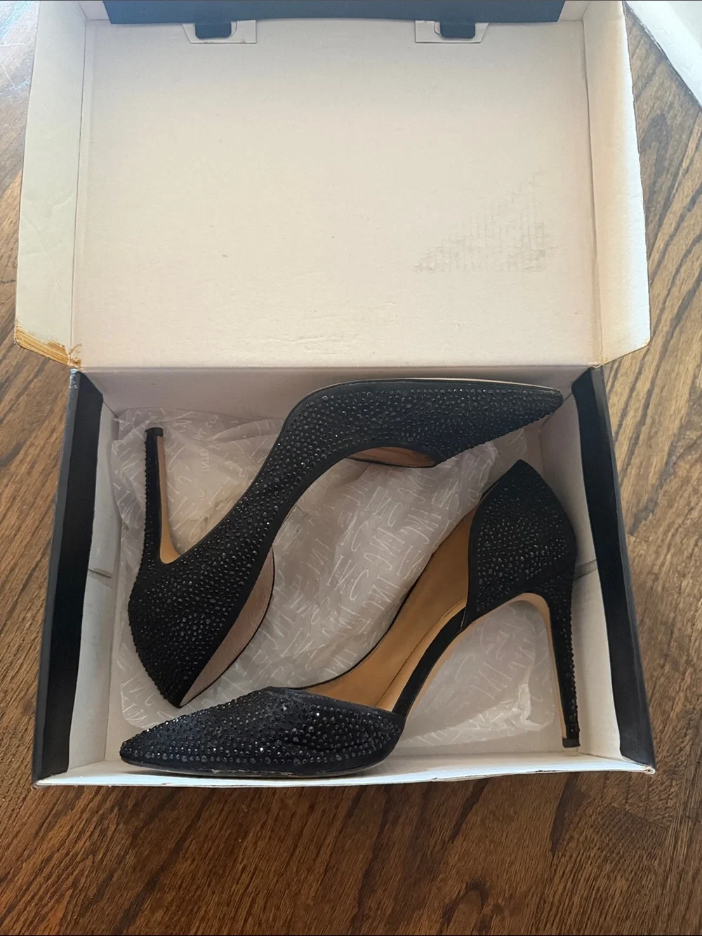 INC International Concepts Black Crystal-Embellished Pointed D'Orsay Heels
